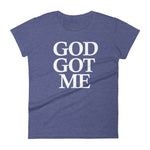 God Got Me - (White Text) Women's short sleeve t-shirt